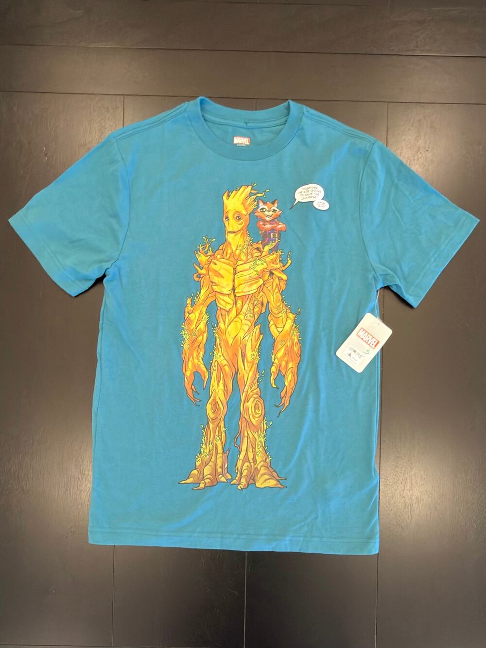 NWT Marvel Guardians of the Galaxy Groot Rocket Mens Small Tee